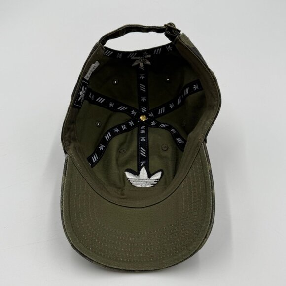 Adidas Green Camo Hat Women's OS Adjustable Baseball Strapback Cap Cotton Logo - Picture 7 of 10